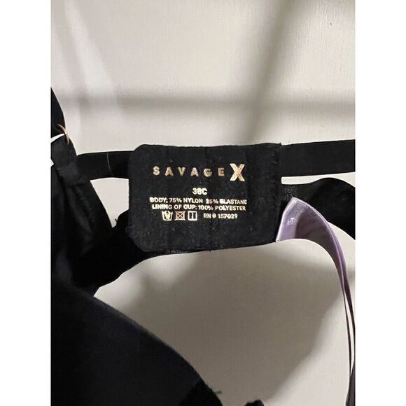 Savage x Fenty Womens Black Bra NWT Size 38C - Picture 3 of 3